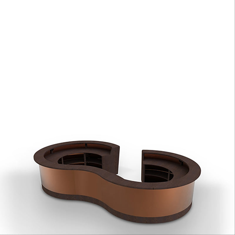 Front Reception Counter For Pub, Hotel, Hospital, Iluminated / Counter LED - Complete Set Color Decor Walnut Top