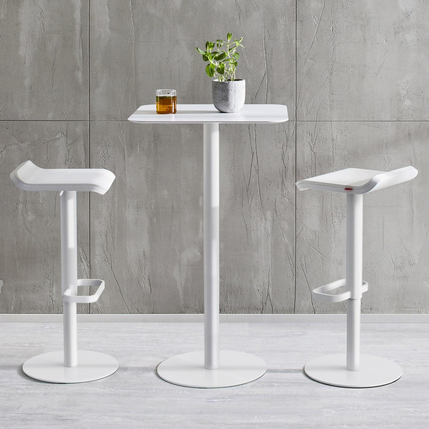 Bar Stool ED Height-adjustable White/Oak x2