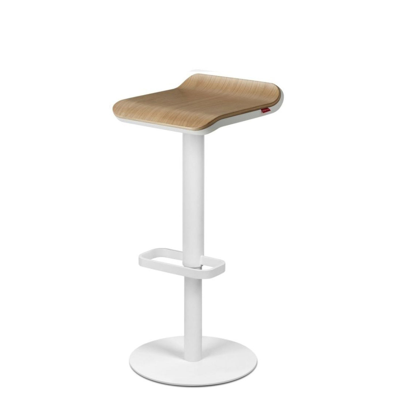 Bar Stool ED Height-adjustable White/Oak x2