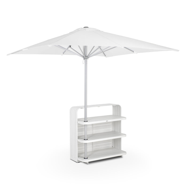 Luxurious Air White Outdoor Bar, 2.2M Made of Aluminium, Modular System for Private and Commercial Use