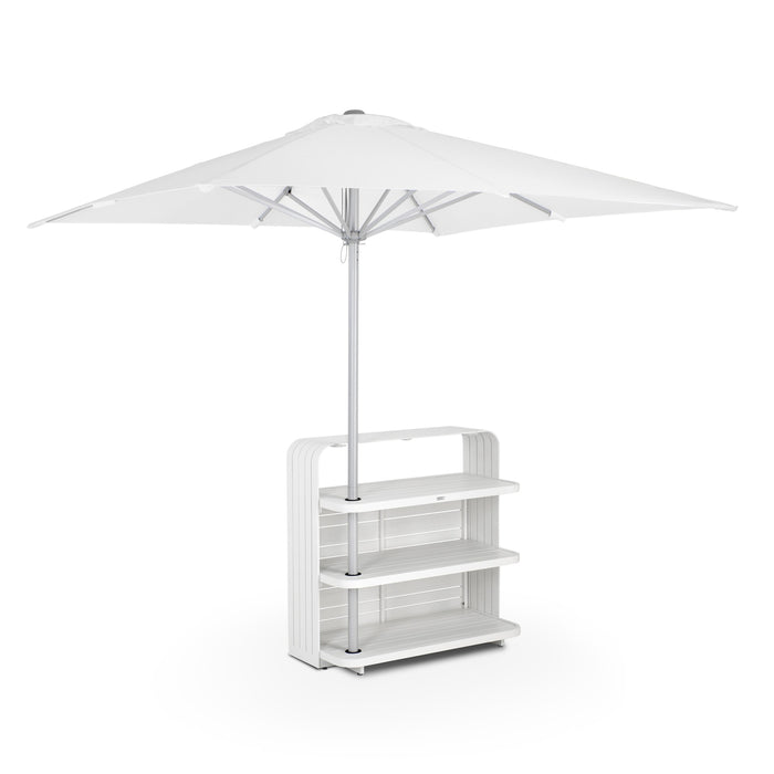 Luxurious Air White Outdoor Bar, 1.1M Made of Aluminium, Modular System for Private and Commercial Use