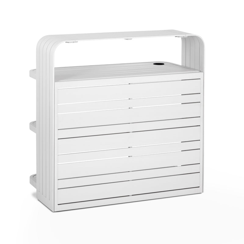 Luxurious Air White Outdoor Bar, 2.2M Made of Aluminium, Modular System for Private and Commercial Use