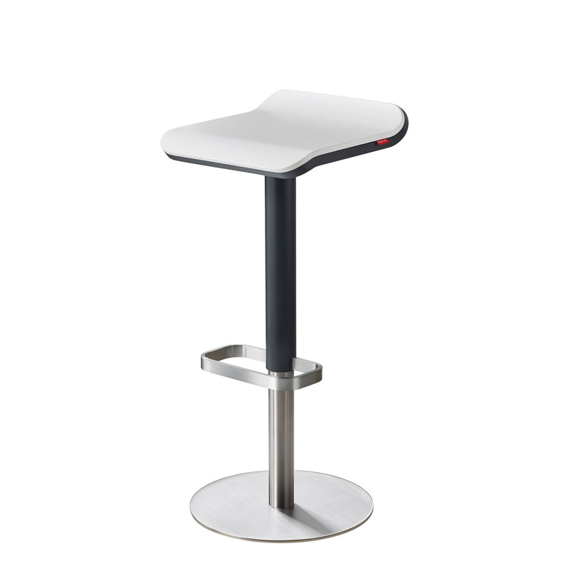 Bar Stool ED Height-adjustable anthracite / white / stainless steel