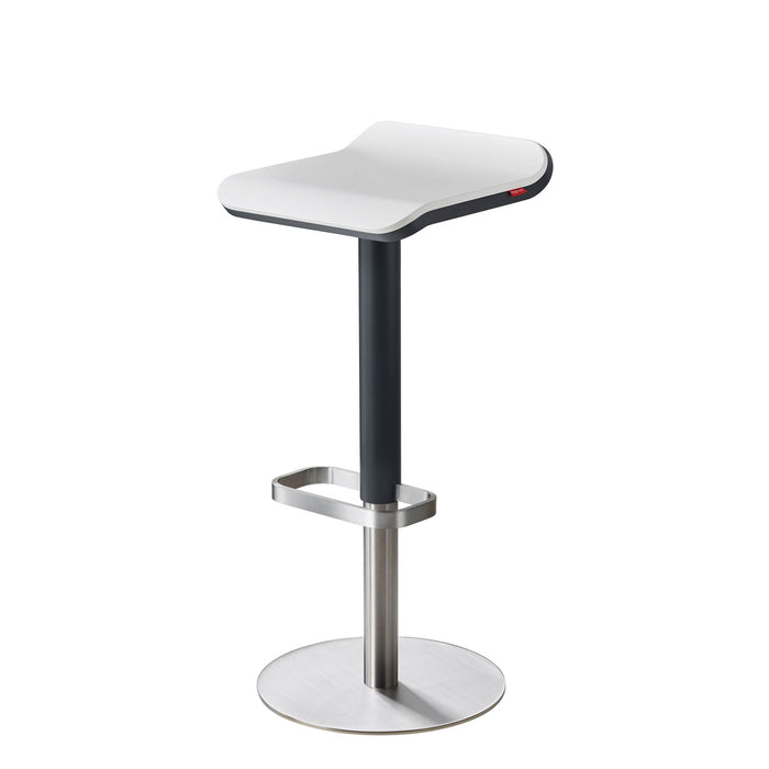 Bar Stool ED Height-adjustable anthracite / white / stainless steel x2