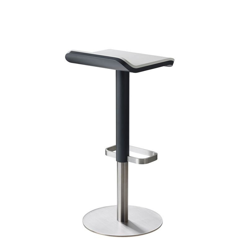 Bar Stool ED Height-adjustable anthracite / white / stainless steel