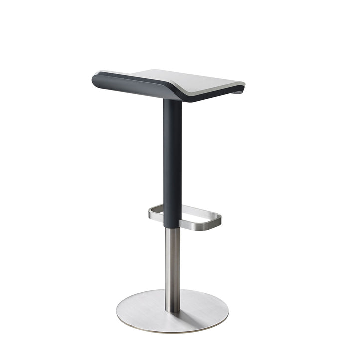 Bar Stool ED Height-adjustable anthracite / white / stainless steel x2