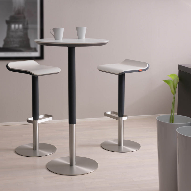 Bar Stool ED Height-adjustable anthracite / white / stainless steel