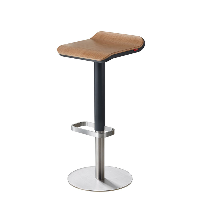 Bar Stool ED Height-adjustable anthracite / oak / x2