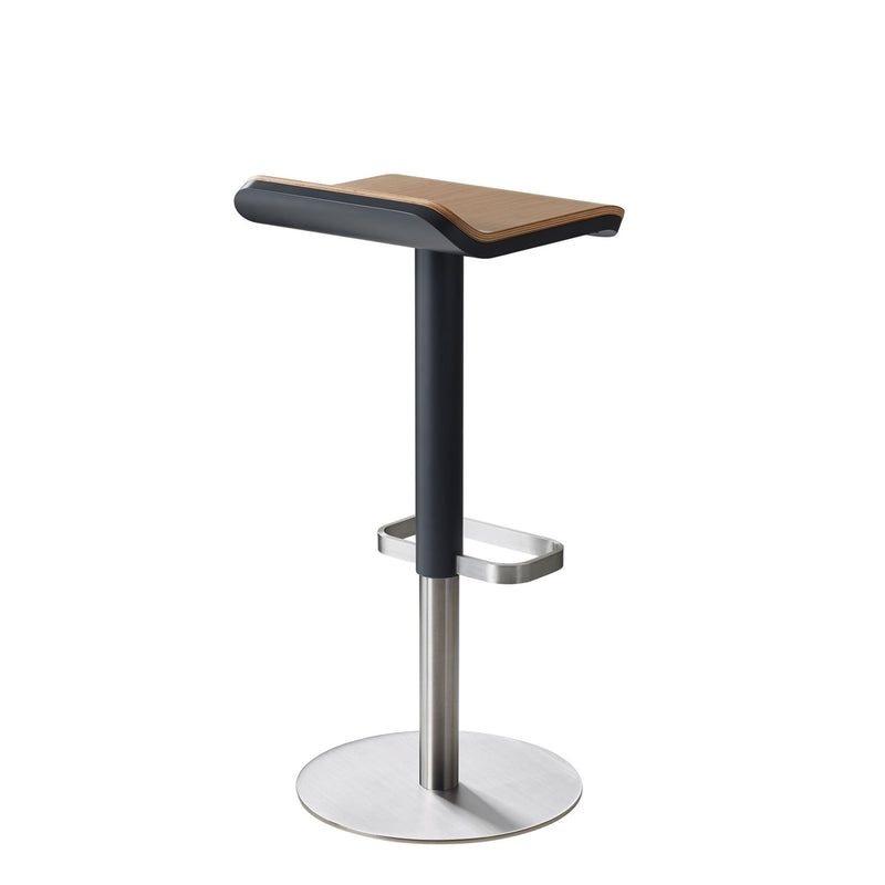 Bar Stool ED Height-adjustable anthracite / oak /