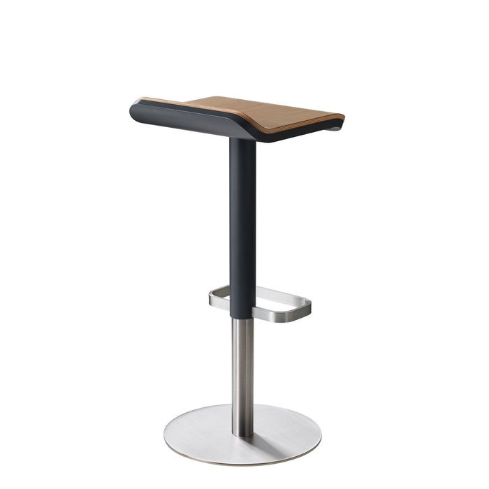 Bar Stool ED Height-adjustable anthracite / oak / x2