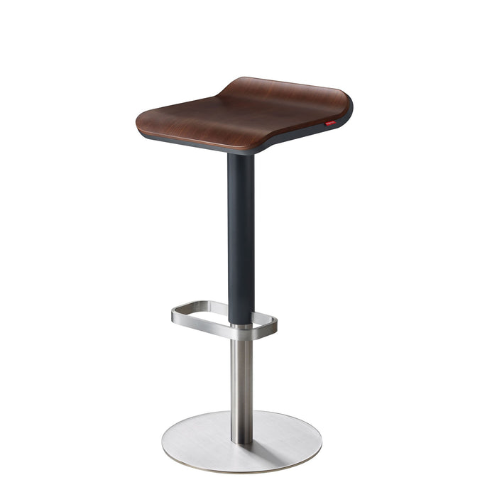 Bar Stool ED Height-adjustable  anthracite / walnut / stainless steel x2