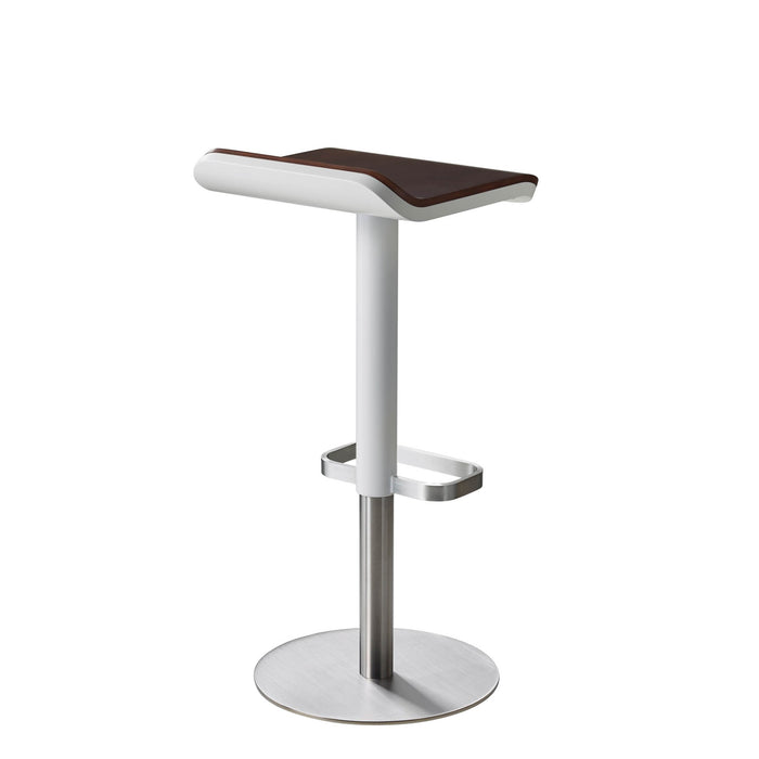 Bar Stool ED Height-adjustable  white / walnut / stainless steel x2