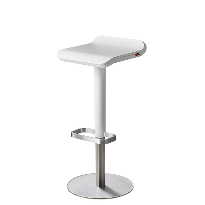 Bar Stool ED Height-adjustable / white / stainless steel x2