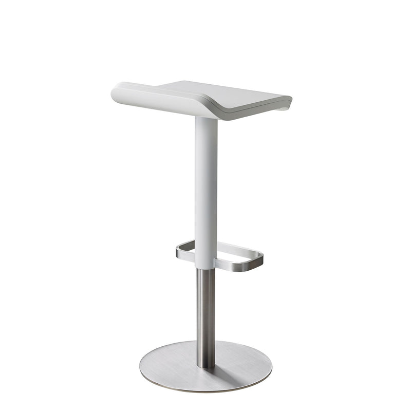 Bar Stool ED Height-adjustable / white / stainless steel