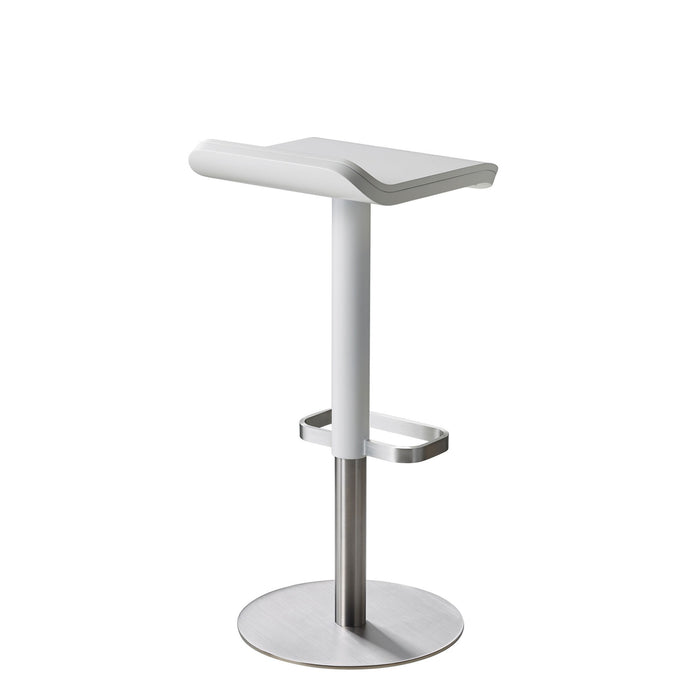 Bar Stool ED Height-adjustable / white / stainless steel x2