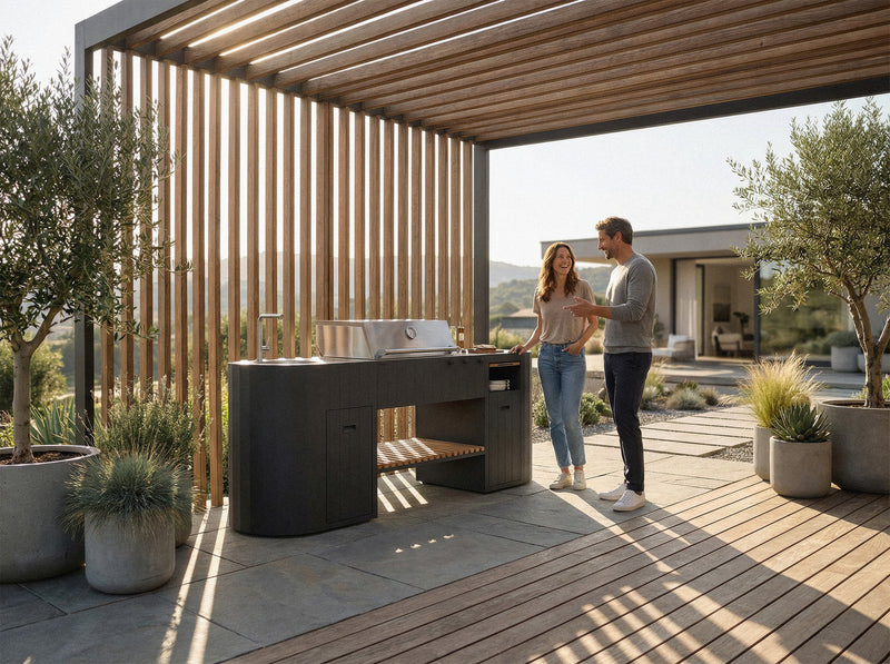 OVO Outdoor kitchens Paired with 3 Burner Gas BBQ, and Sink GL | 2.3M
