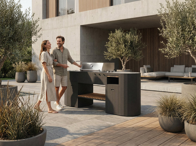 OVO Outdoor kitchens Paired with 3 Burner Gas BBQ, and Sink GL | 2.3M