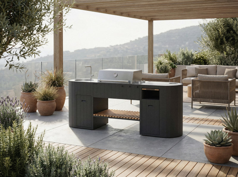 OVO Outdoor kitchens Paired with 3 Burner Gas BBQ, and Sink GL | 2.3M