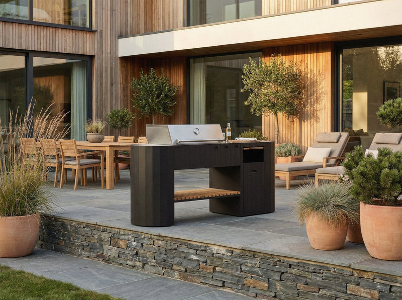 OVO Outdoor kitchens Paired with 3 Burner Gas BBQ and Gas Cabinet GM | 1.9M