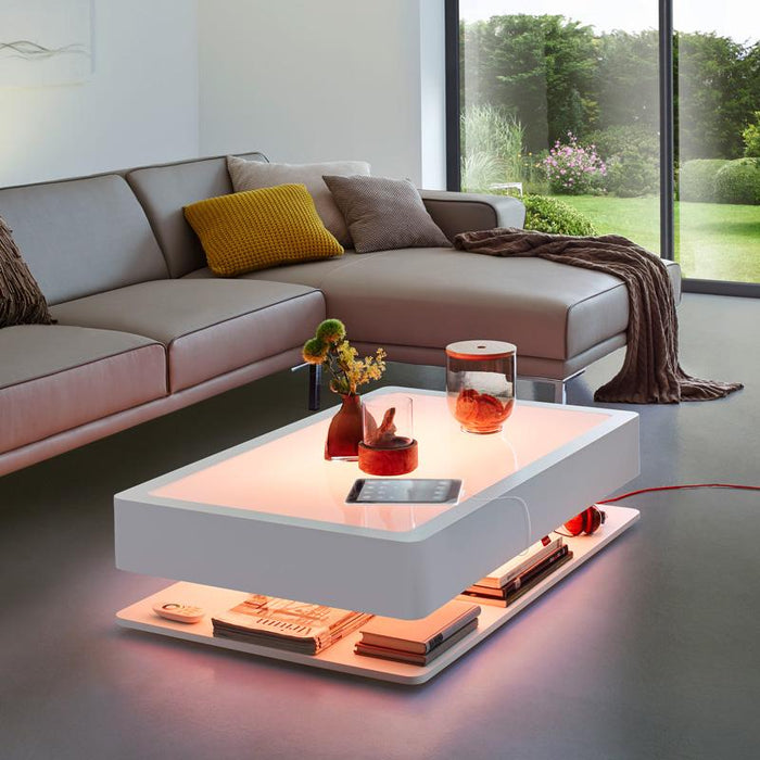 Illuminated Elegance Ora LED Coffee Table with Modern Light-Up Design