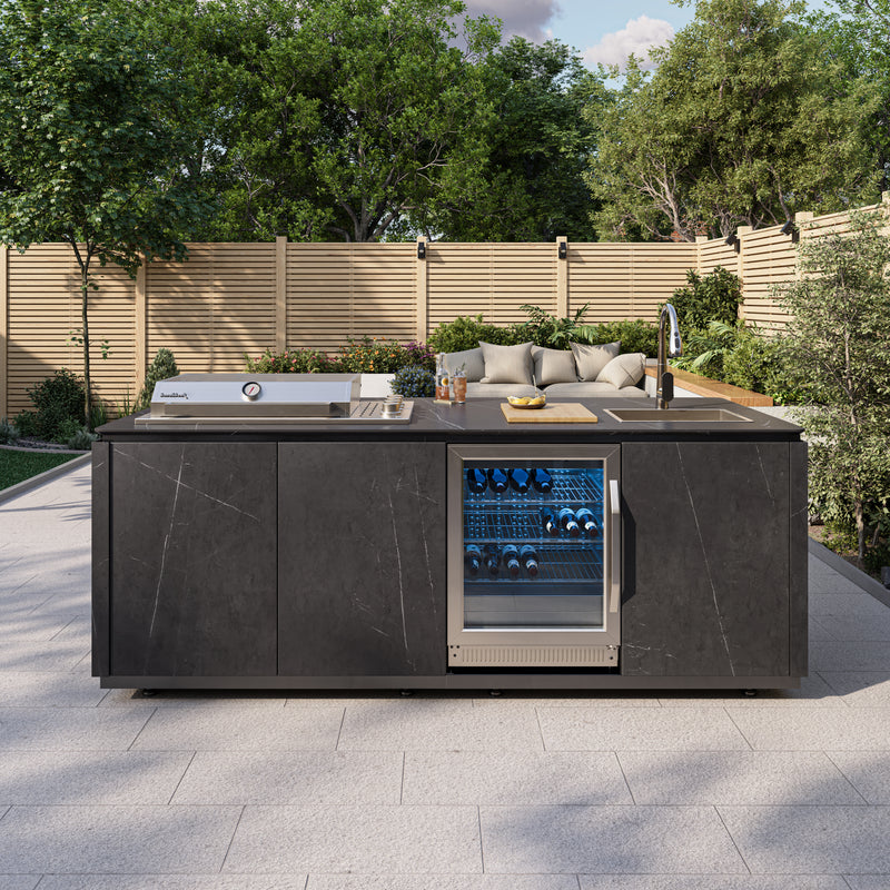 Buschbeck Derby Outdoor Kitchen – Grey Marbled Ceramic Finish 2.6M Plus Weather Protection Cover