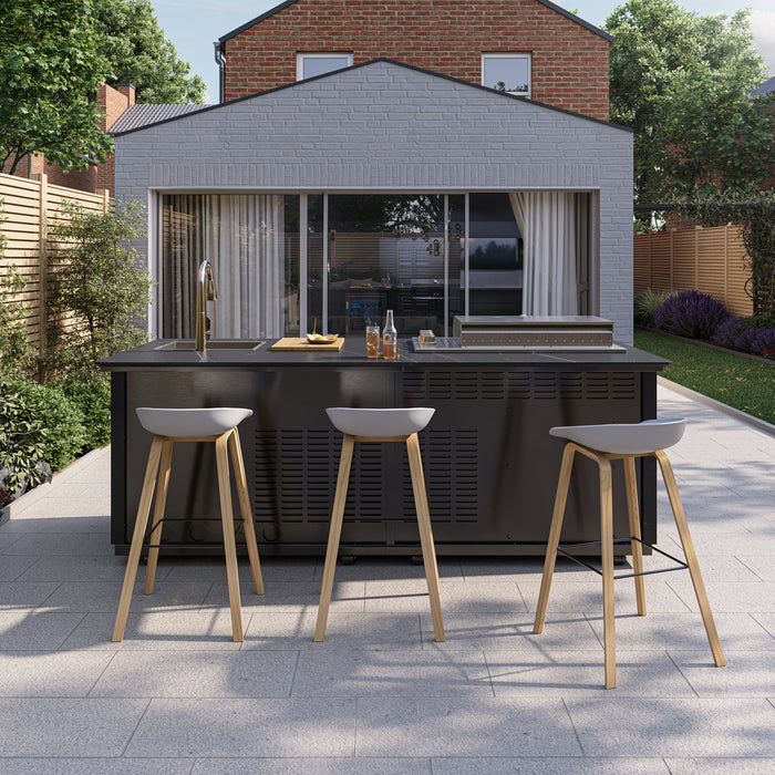 Buschbeck Derby Outdoor Kitchen – Grey Marbled Ceramic Finish 2.6M Plus Weather Protection Cover