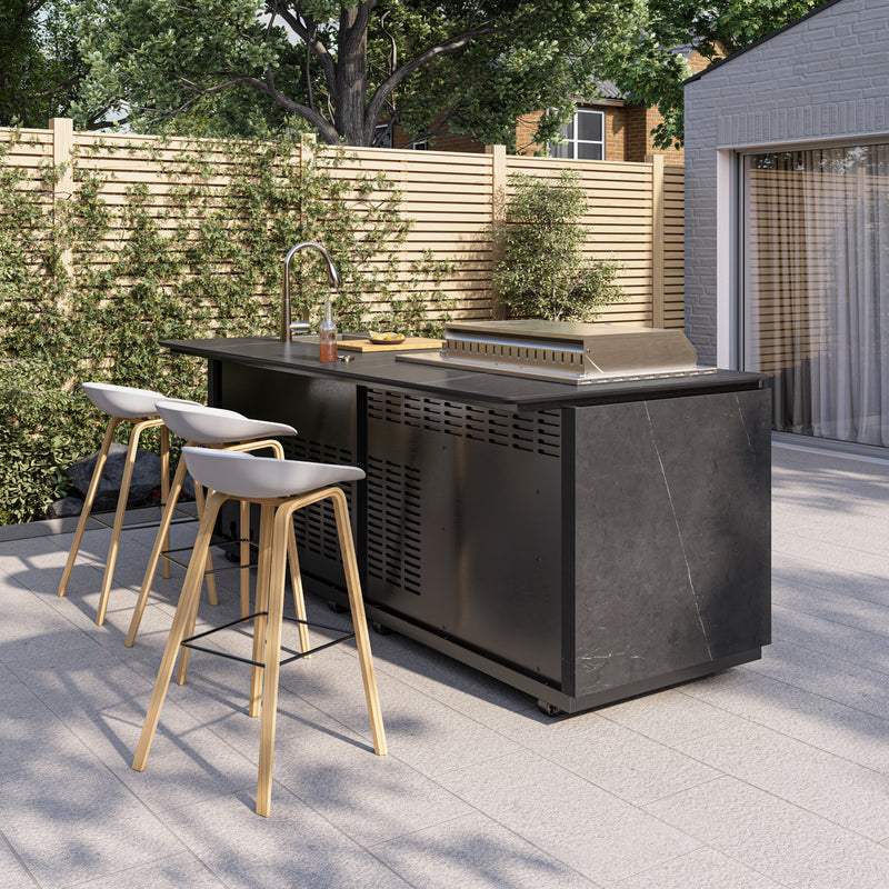 Buschbeck Derby Outdoor Kitchen – Grey Marbled Ceramic Finish 2.6M Plus Weather Protection Cover