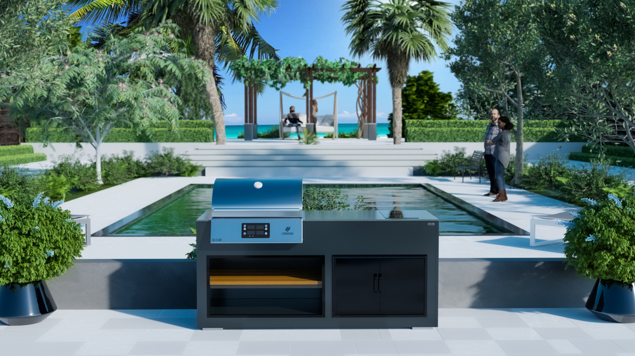 Outdoor Kitchen Electric E-Boy Ultimate Bar Grill + Hob + 2 Stools + Premium Cover - 2M