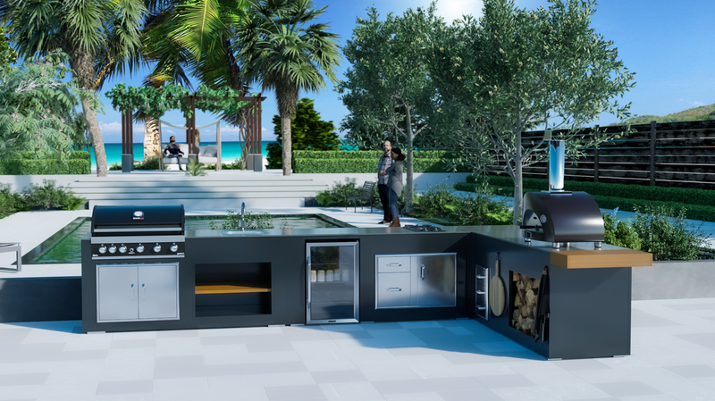 Grillandia Outdoor Kitchen Maxim G5, Alpha Pizza Oven and Weather Cover