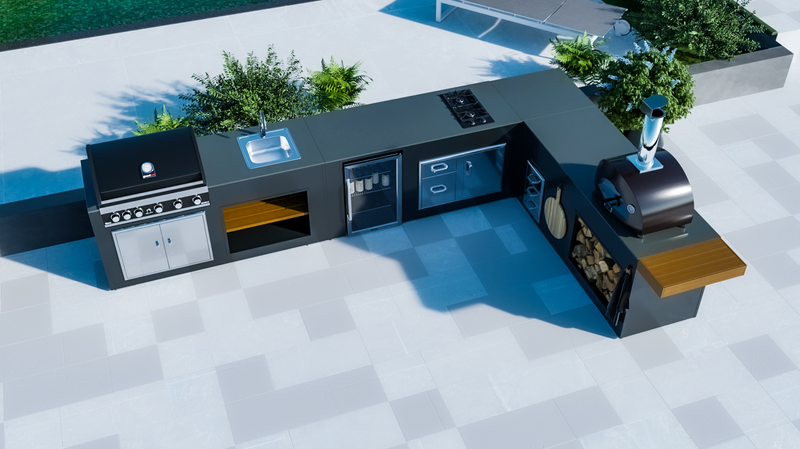 Grillandia Outdoor Kitchen Maxim G5, Alpha Pizza Oven and Weather Cover