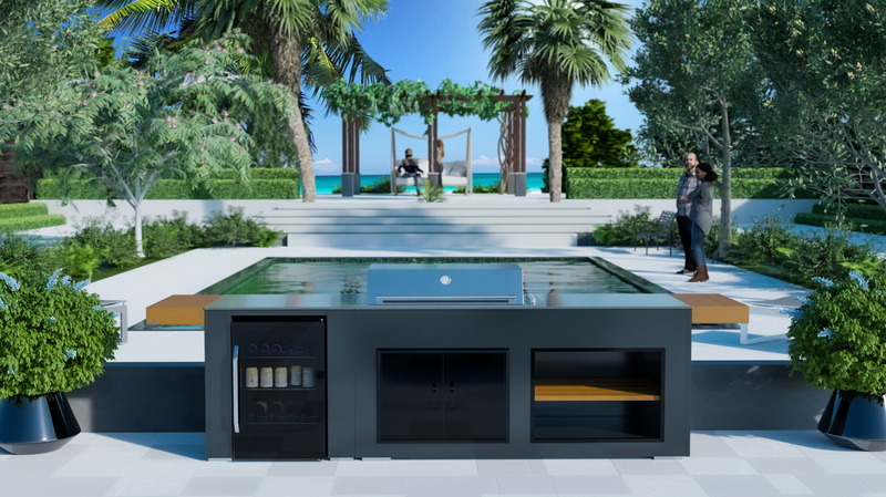 Grillandia Outdoor Kitchen Beefeater Proline Roaster, Fridge and Weather Cover - 2.5M