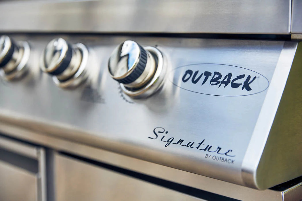 Outback Signature II 4 Burner Hybrid – Stainless Steel + Gas Bottle Cabinet