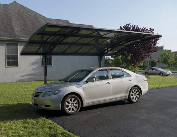 Arizona 10ft. x 16 ft. Breeze Single Carport Kit - Grey Structure & Twin Wall Panels