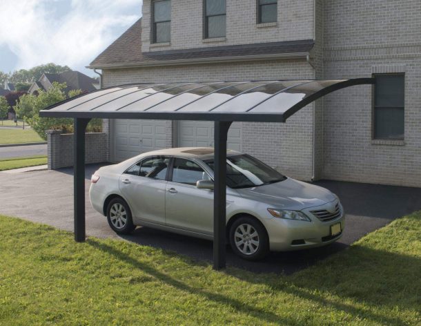 Arizona 10ft. x 16 ft. Breeze Single Carport Kit - Grey Structure & Twin Wall Panels