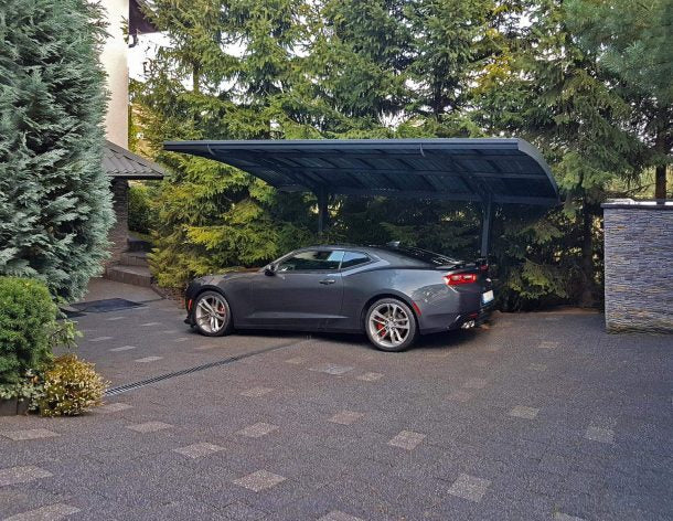 Arizona 10ft. x 16 ft. Breeze Single Carport Kit - Grey Structure & Twin Wall Panels