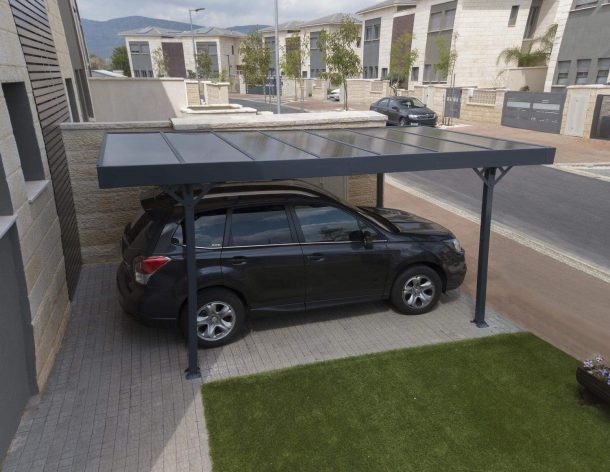 Palma 10' x 16' Carport - Grey Aluminium & Twin-wall Polycarbonate Roof
