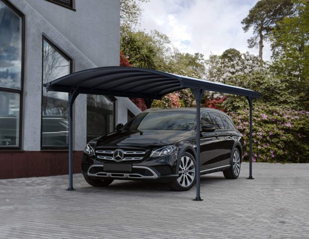Vitoria 10 ft. 17 ft. Carport Kit - Grey Structure