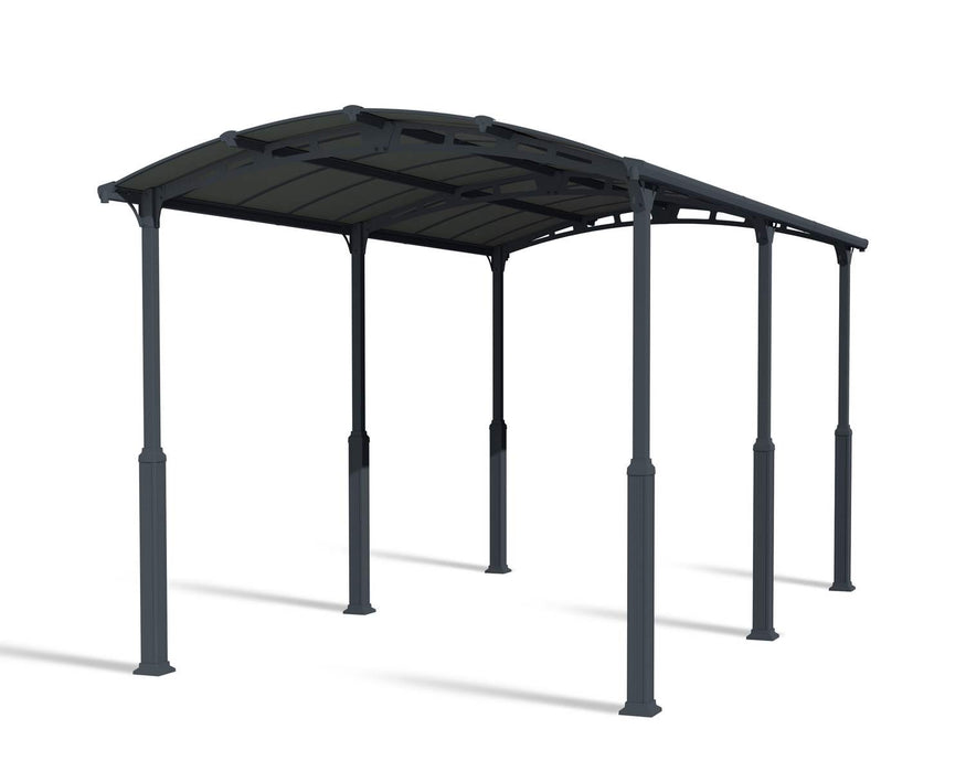 Alpine 12' x 21' Extra High Carport - Grey Aluminium & Twin-wall Polycarbonate Roof Panels