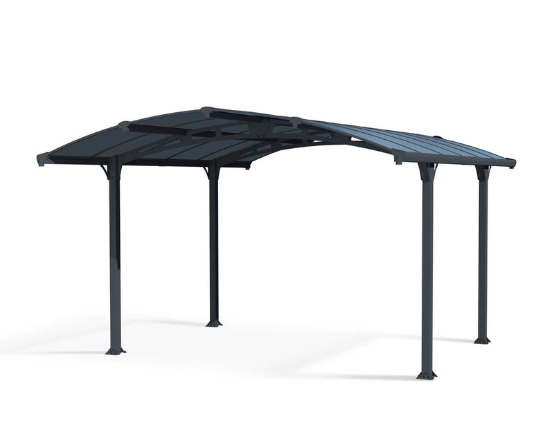 Arcadia 12' x 14' Carport - Grey Aluminium & Twin-wall Polycarbonate Roof Panels