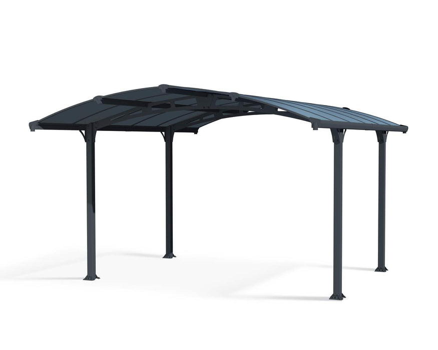 Arcadia 12' x 14' Carport - Grey Aluminium & Twin-wall Polycarbonate Roof Panels