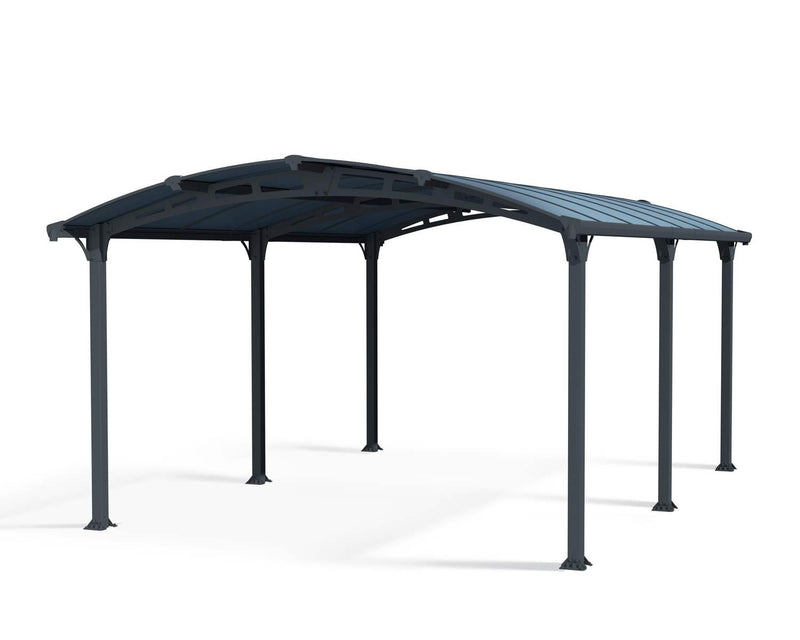 Arcadia 12' x 17' Carport - Grey Aluminium & Polycarbonate Roof Panels
