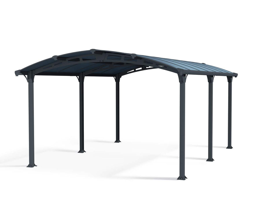 Arcadia 12' x 17' Carport - Grey Aluminium & Polycarbonate Roof Panels