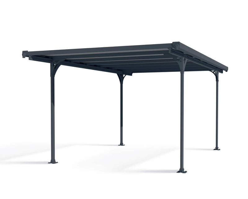 Verona 10' x 17' Carport - Grey Aluminium & Polycarbonate Roof Panels