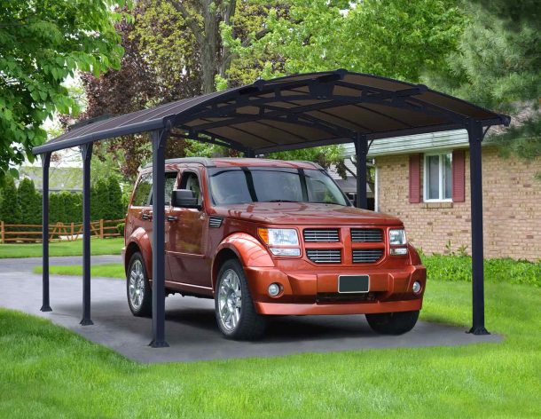 Arcadia 12 ft. x 17 ft. Carport Kit - Grey Structure & Twin Wall Panels