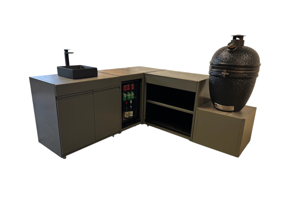 Vision Outdoor Kitchen Kamado, Fridge and Sink