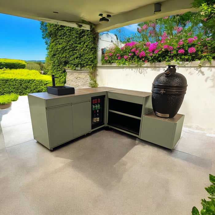 Vision Outdoor Kitchen Kamado, Fridge and Sink