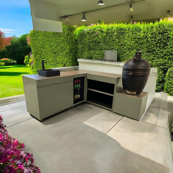 Vision Outdoor Kitchen Kamado, Fridge and Sink