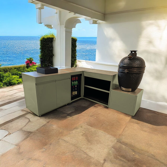 Vision Outdoor Kitchen Kamado, Fridge and Sink