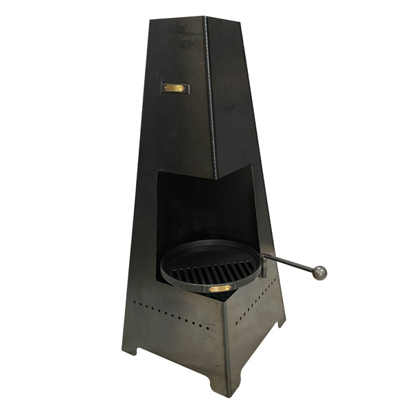 Piazza Chiminea with Swing Arm BBQ Rack
