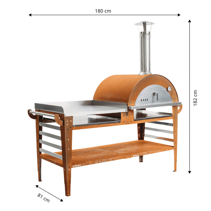 GrillSymbol Pizzo-XL-Set: Pizza oven with the large base